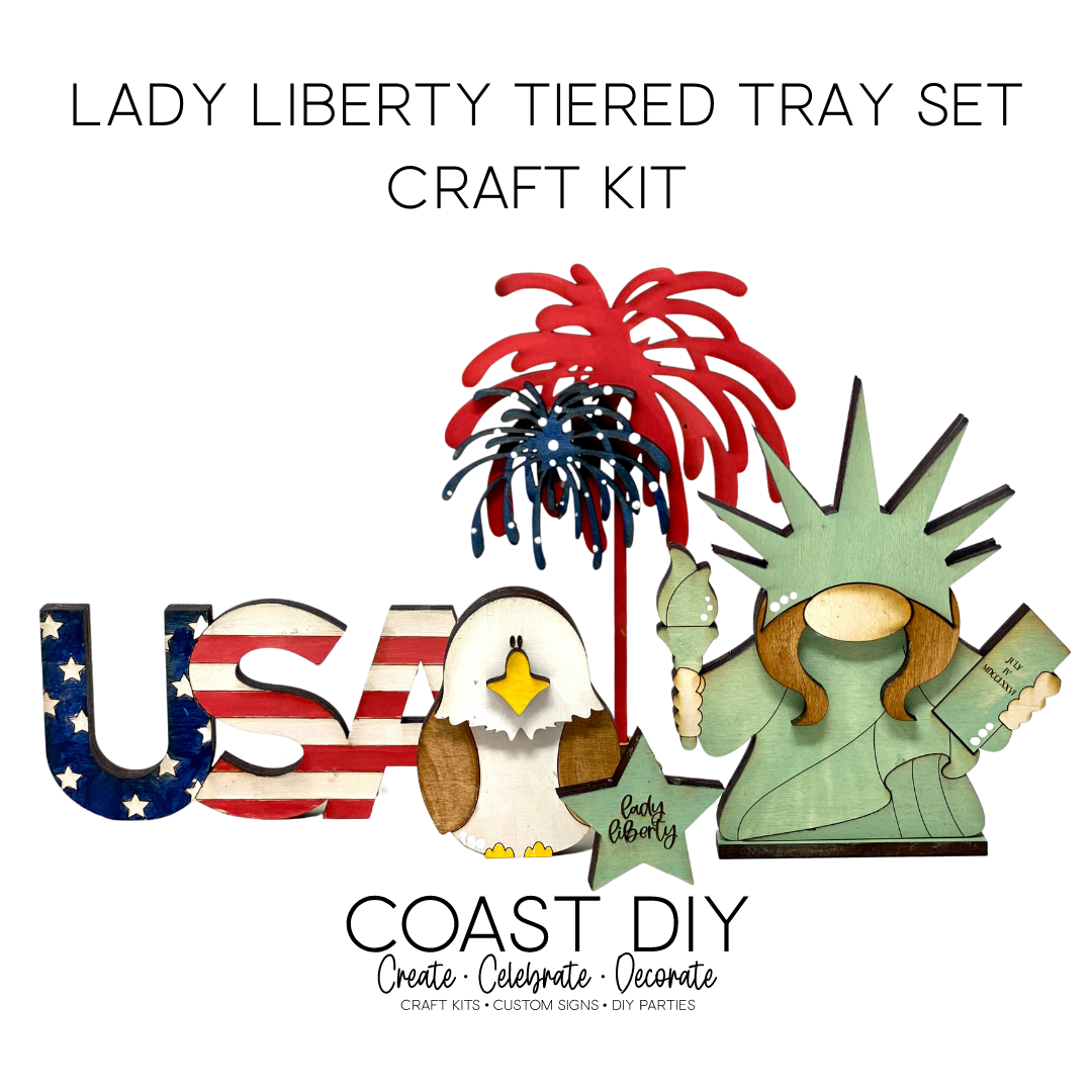 Lady Liberty Tiered Tray Set Craft Kit