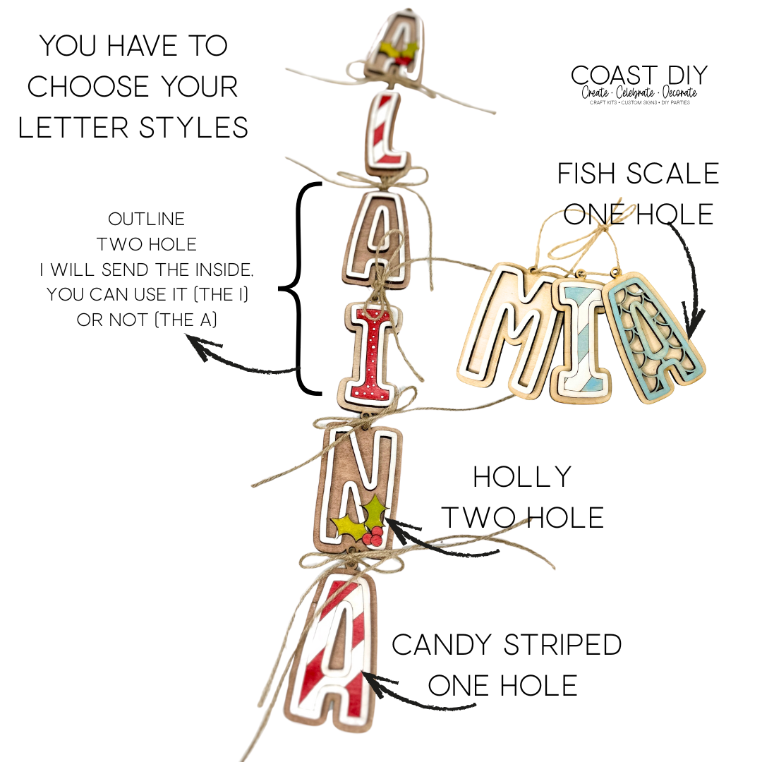 Gingerbread Letter Ornaments Craft Kit