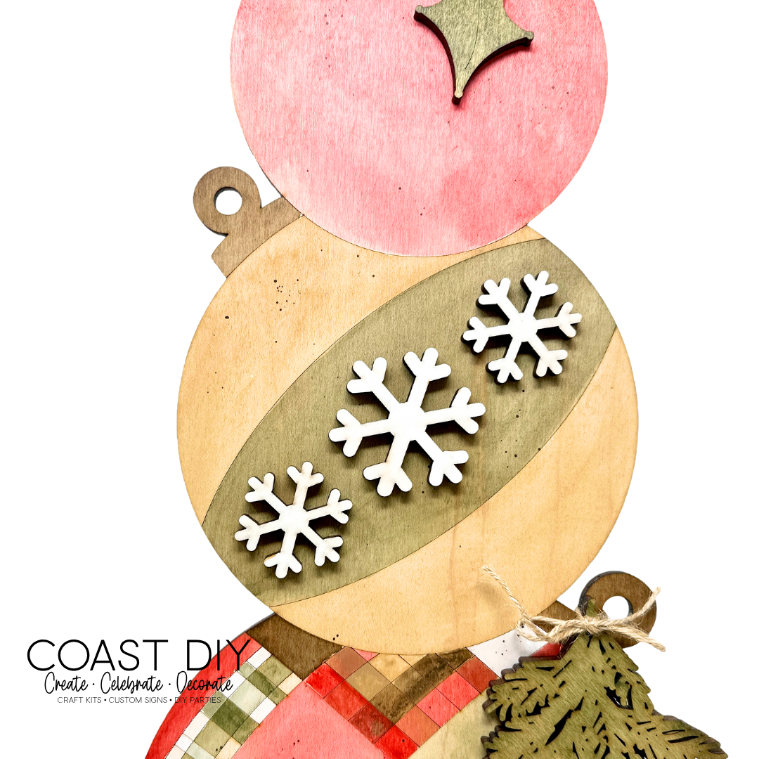 Stacked Ornaments Craft Kit - Plaid