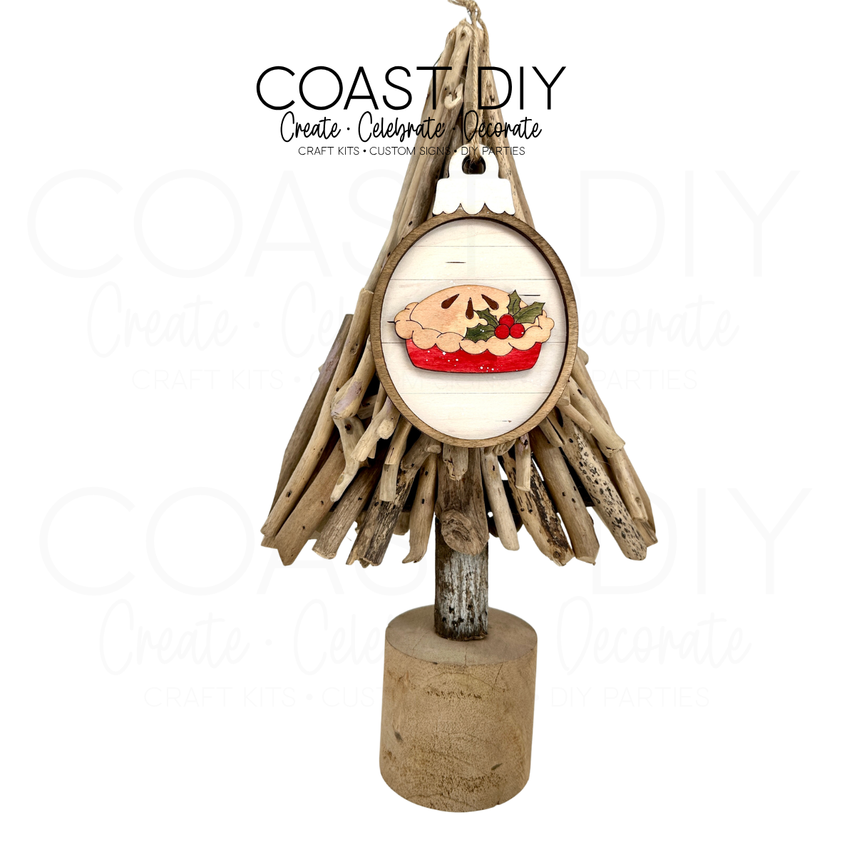 Baking Christmas Woodgrain Oval Ornaments Craft Kit