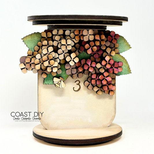 Hydrangea Filled Crock Candle Holder Craft Kit