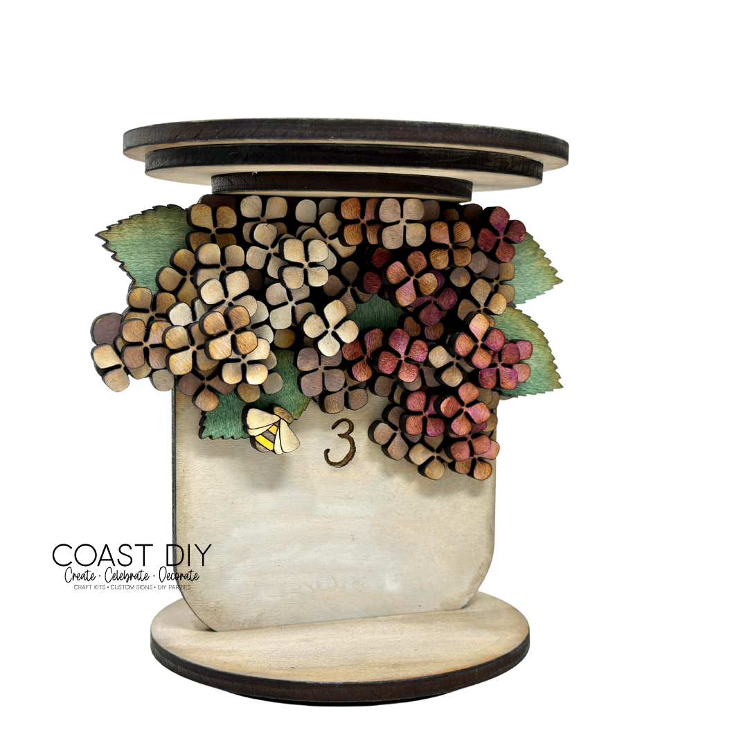 Hydrangea Filled Crock Candle Holder Craft Kit