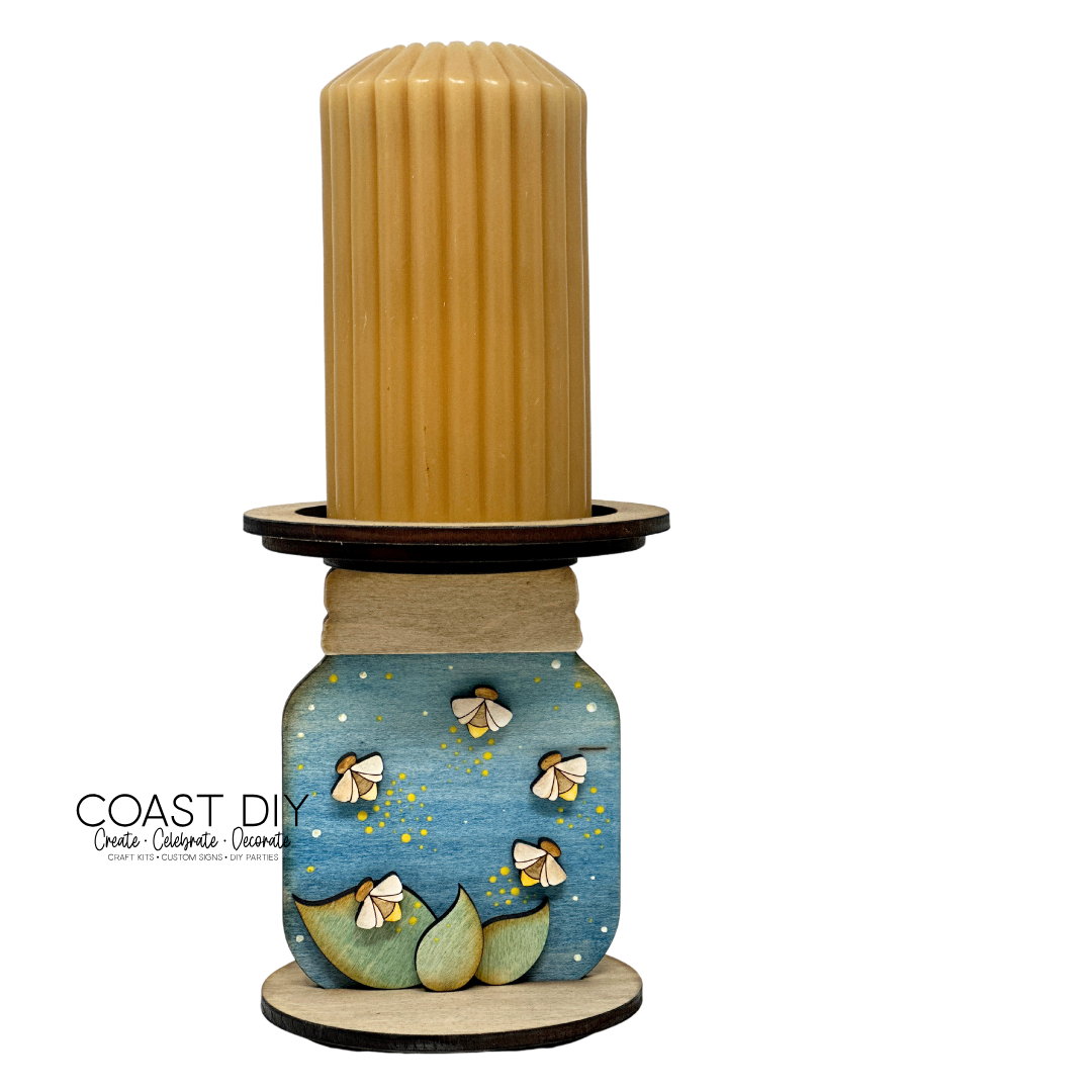 Mason Jar with Fireflies Candle Holder Craft Kit