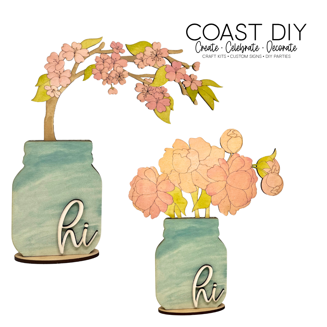 Interchangeable Mason Jar 18" Round Sign OR Shelf Sitter Craft Kit