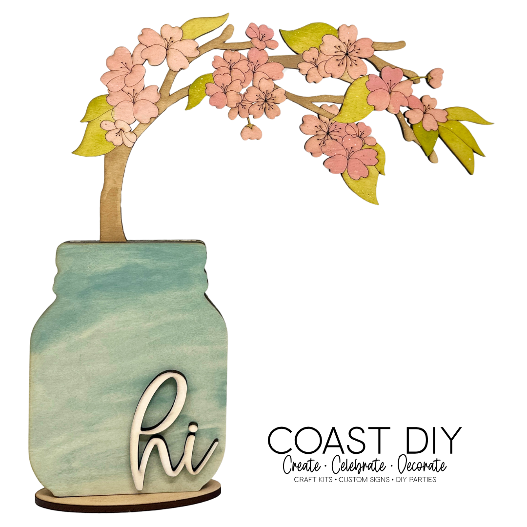 Interchangeable Mason Jar 18" Round Sign OR Shelf Sitter Craft Kit