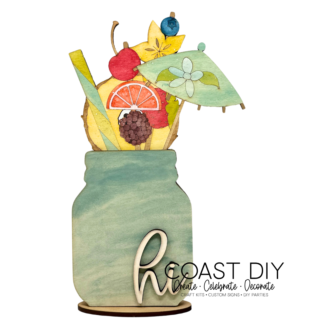 Interchangeable Mason Jar 18" Round Sign OR Shelf Sitter Craft Kit