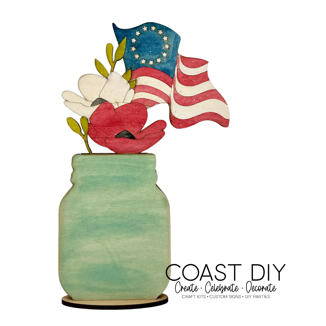 Interchangeable Mason Jar 18" Round Sign OR Shelf Sitter Craft Kit