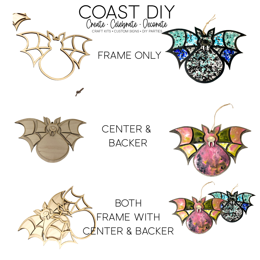 Faux Stained Glass Bat