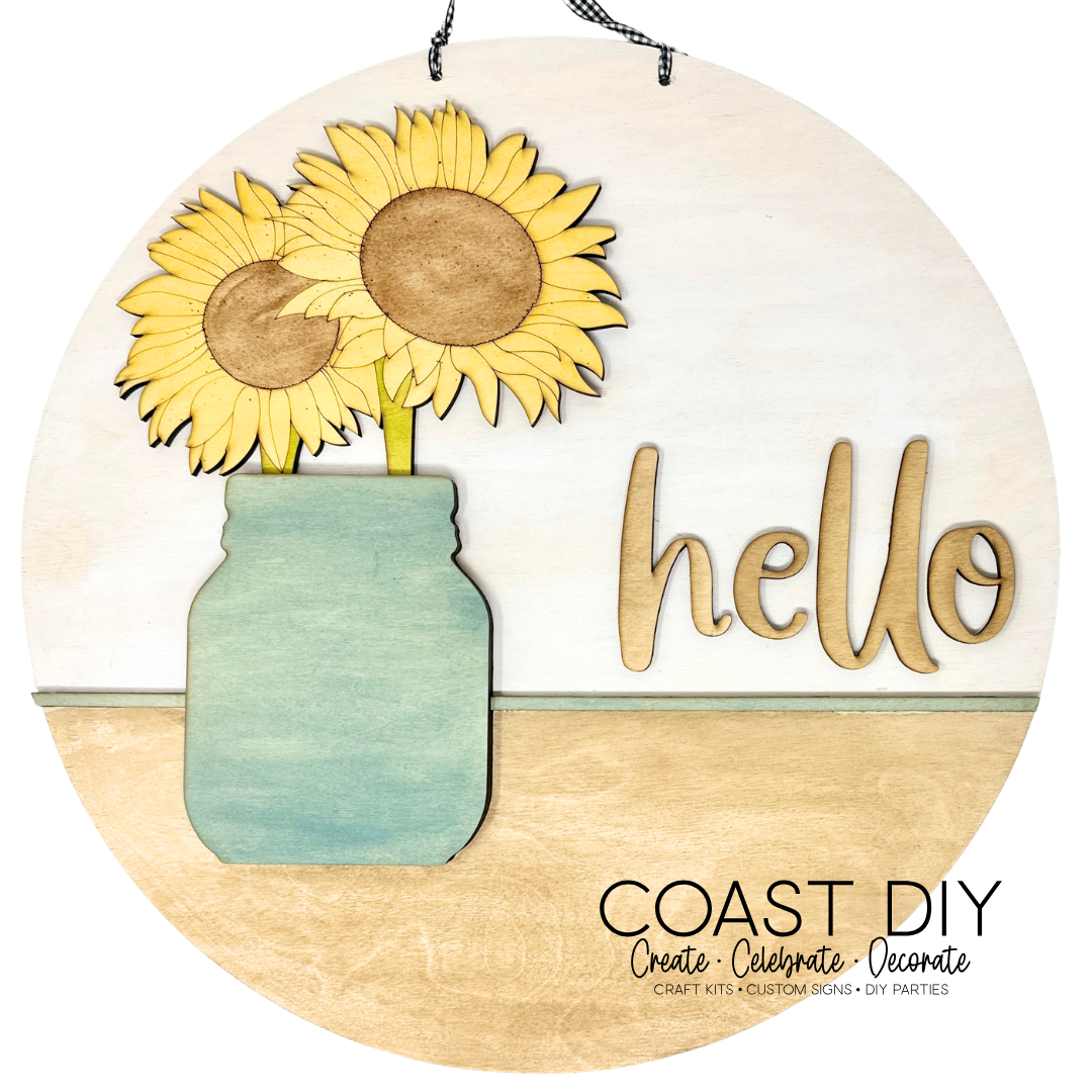 Interchangeable Mason Jar 18" Round Sign OR Shelf Sitter Craft Kit