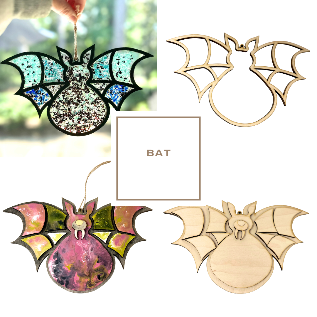 Faux Stained Glass Bat