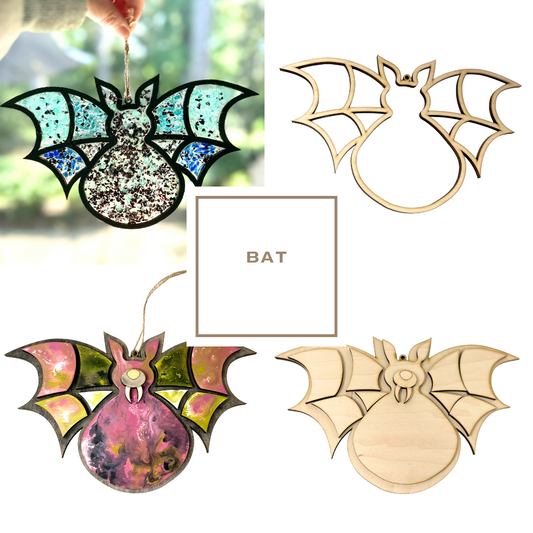 Faux Stained Glass Bat