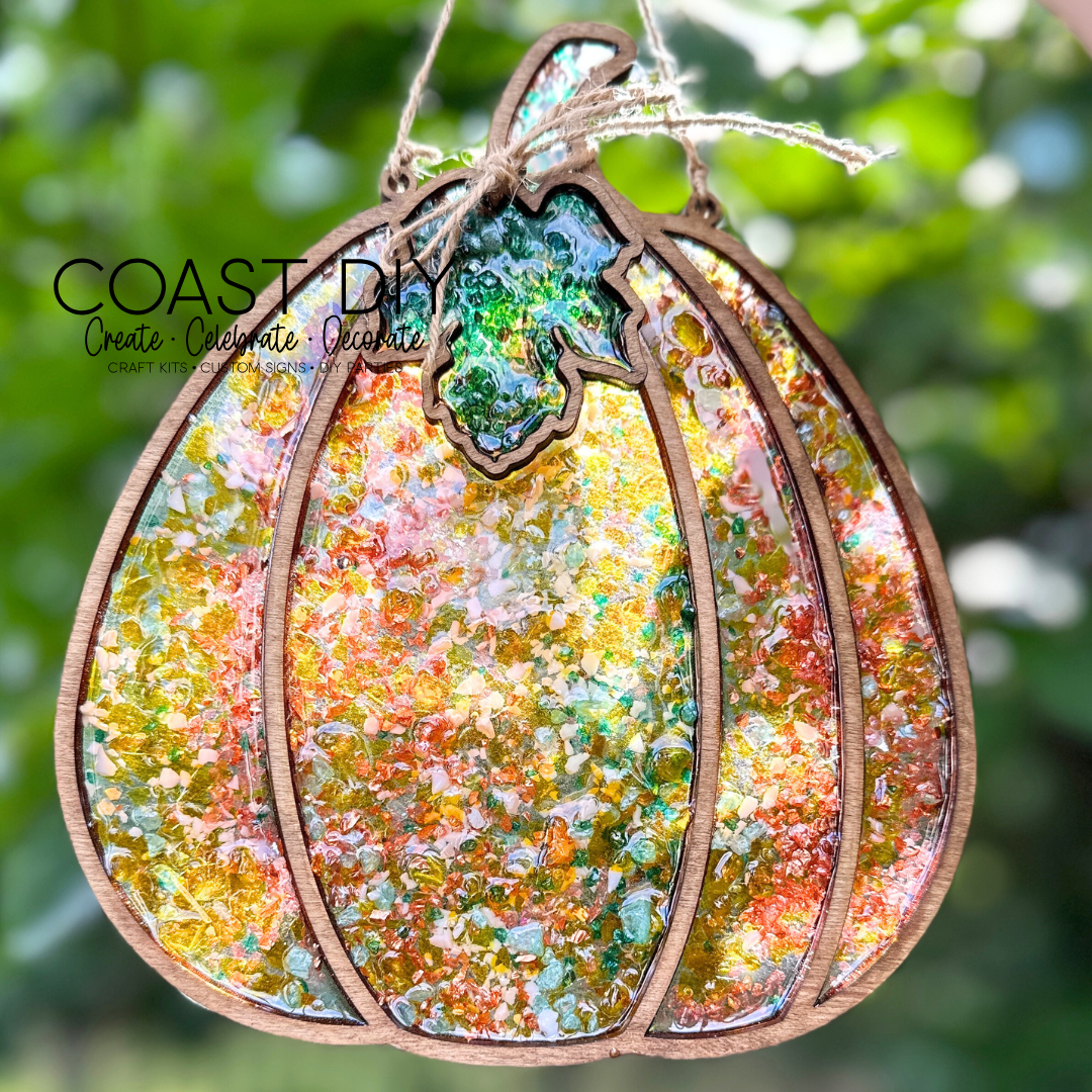 Faux Stain Glass Pumpkin