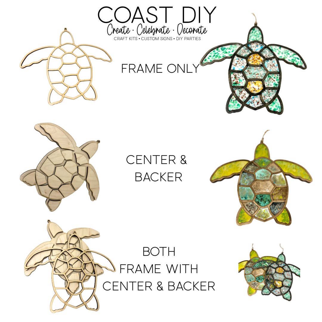 Faux Stained Glass Sea Turtle