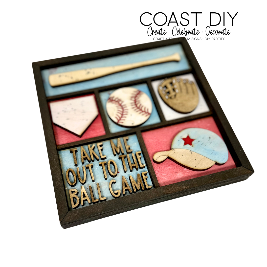 Baseball Shadowbox Insert