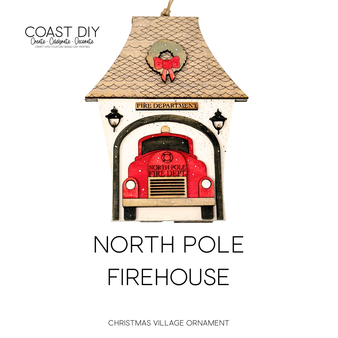 North Pole Firehouse Ornament