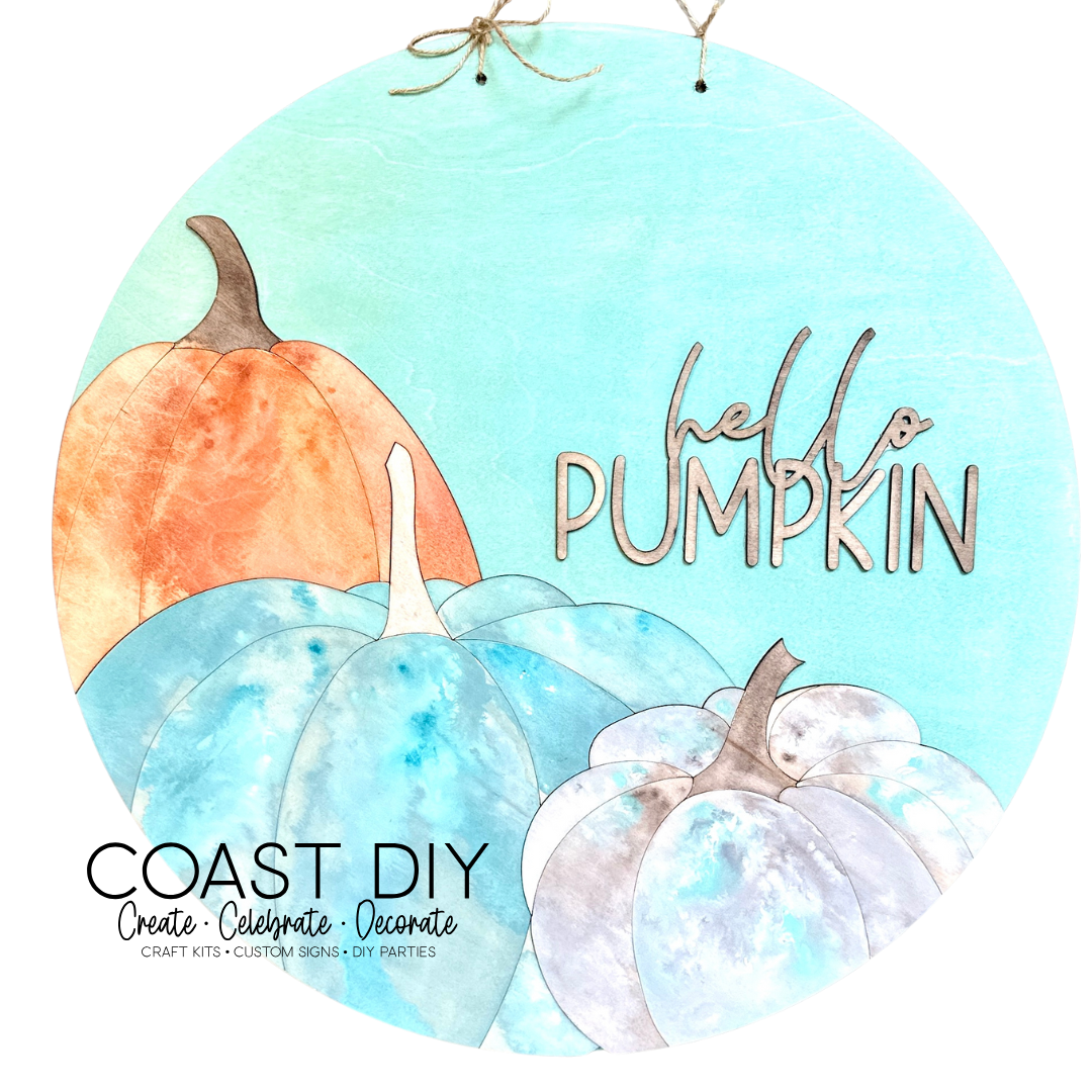 Hello Pumpkin Round Sign Craft Kit