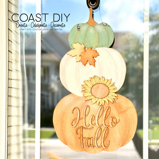 Stacked Pumpkins Sign Craft Kit