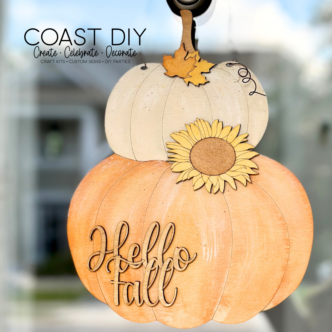 Stacked Pumpkins Sign Craft Kit