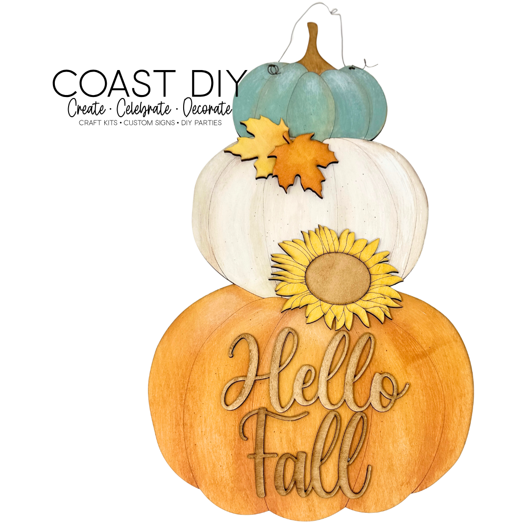 Stacked Pumpkins Sign Craft Kit