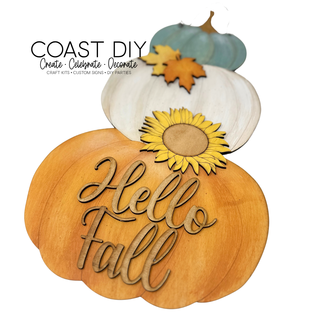 Stacked Pumpkins Sign Craft Kit