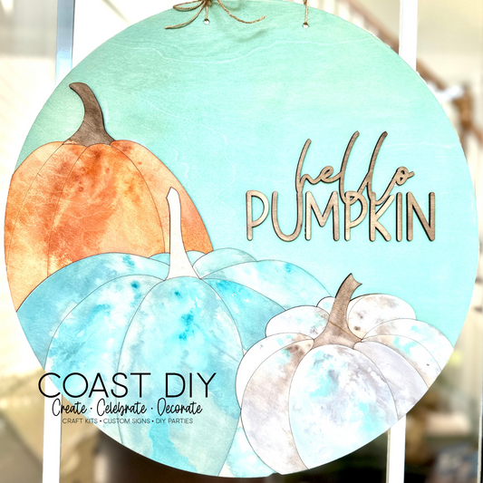 Hello Pumpkin Round Sign Craft Kit