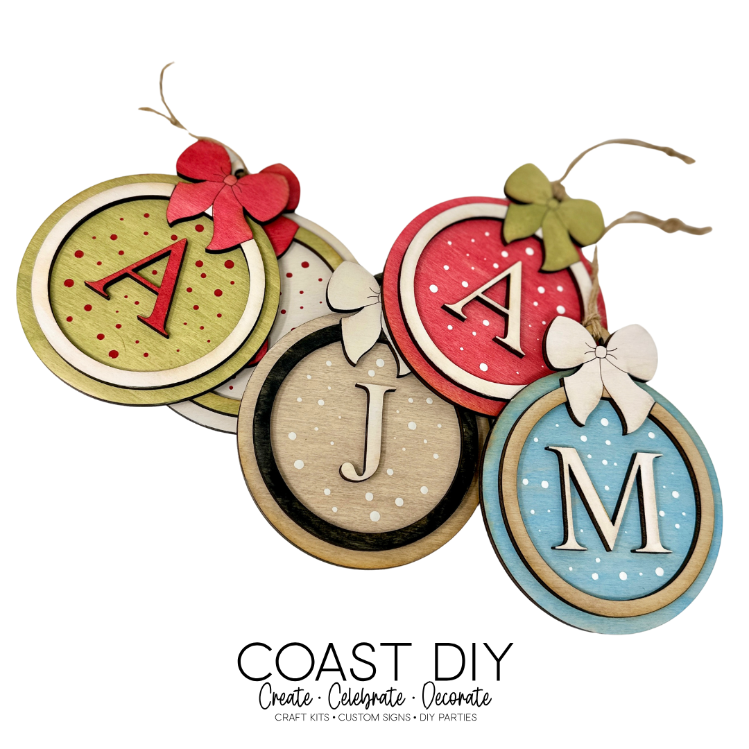 Monogram Bow Ornaments