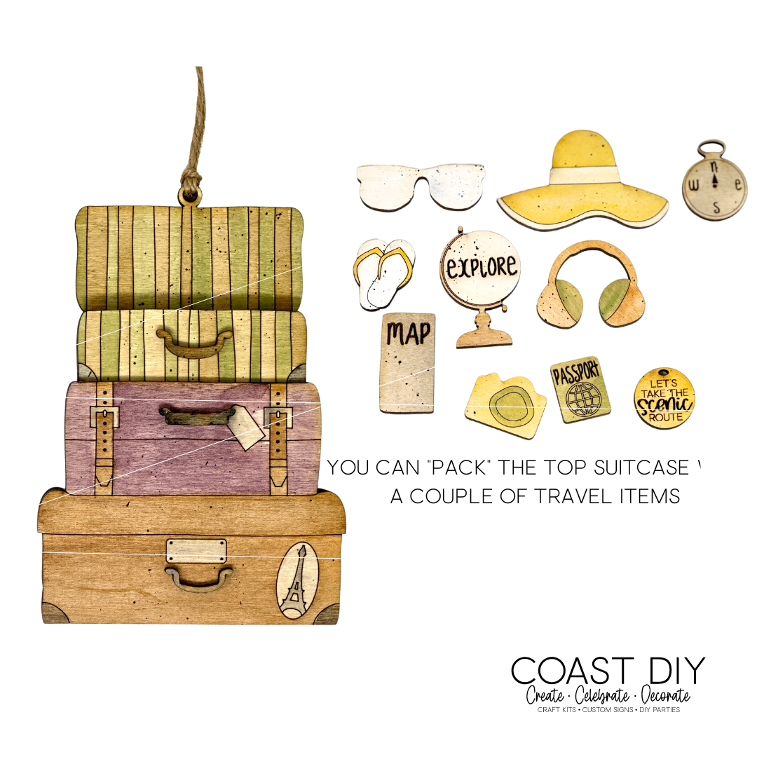 Vintage Suitcase Travel Ornament