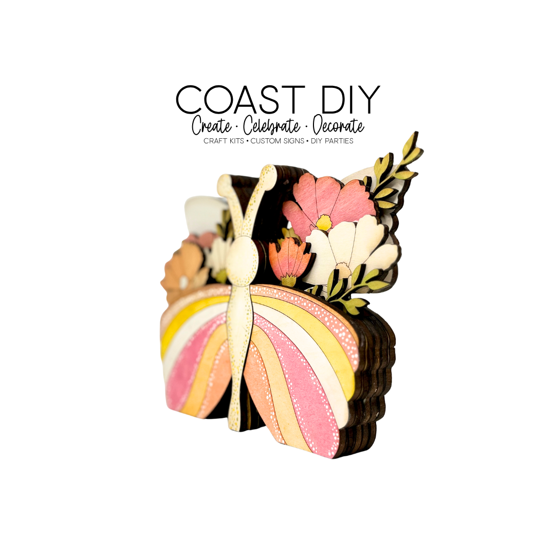 Floral Butterfly Shelf Sitter Craft Kit