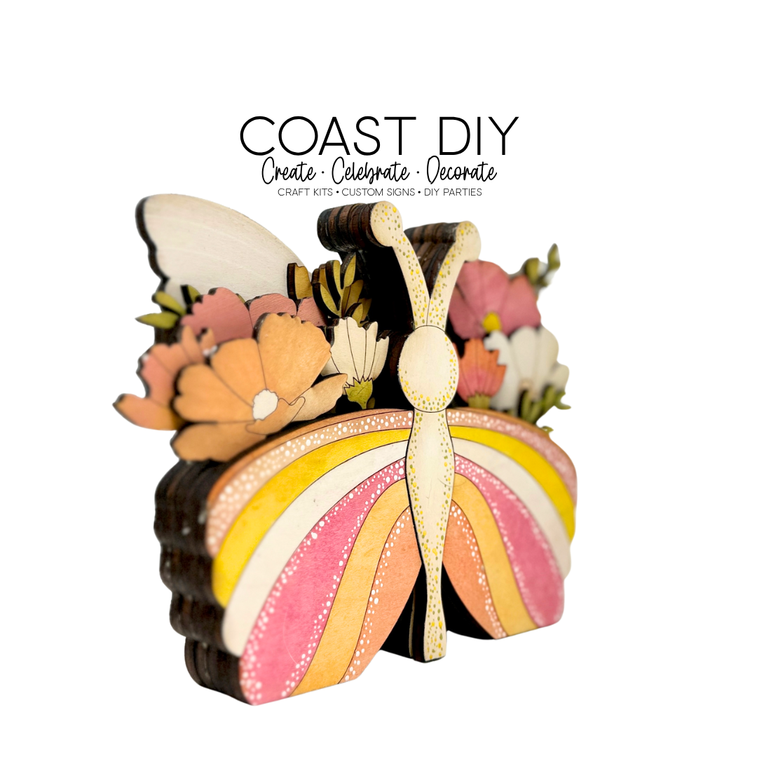 Floral Butterfly Shelf Sitter Craft Kit