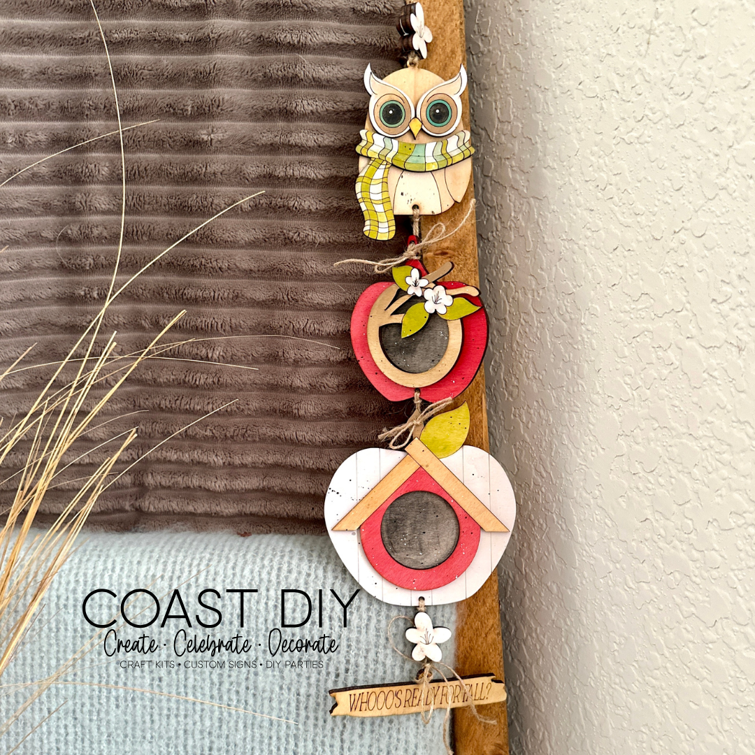 Vertical Apple Birdhouses & Owl Garland Craft Kit