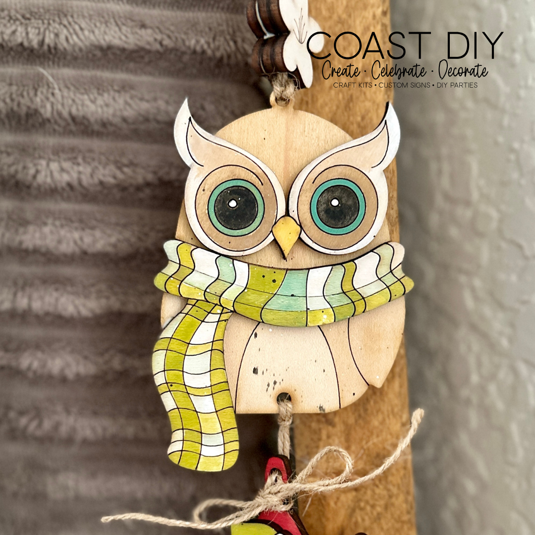 Vertical Apple Birdhouses & Owl Garland Craft Kit