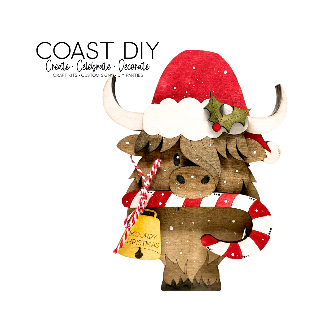 Moorry Christmas Highland Cow Shelf Sitter