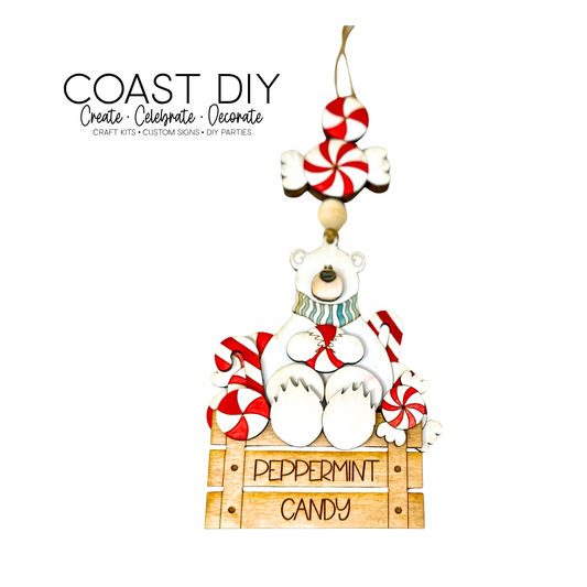 Peppermint Polar Bear Ornament