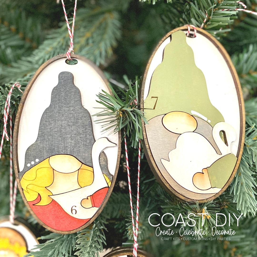 12 Gnomes of Christmas Ornaments
