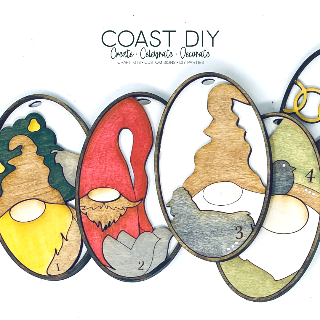 12 Gnomes of Christmas Ornaments