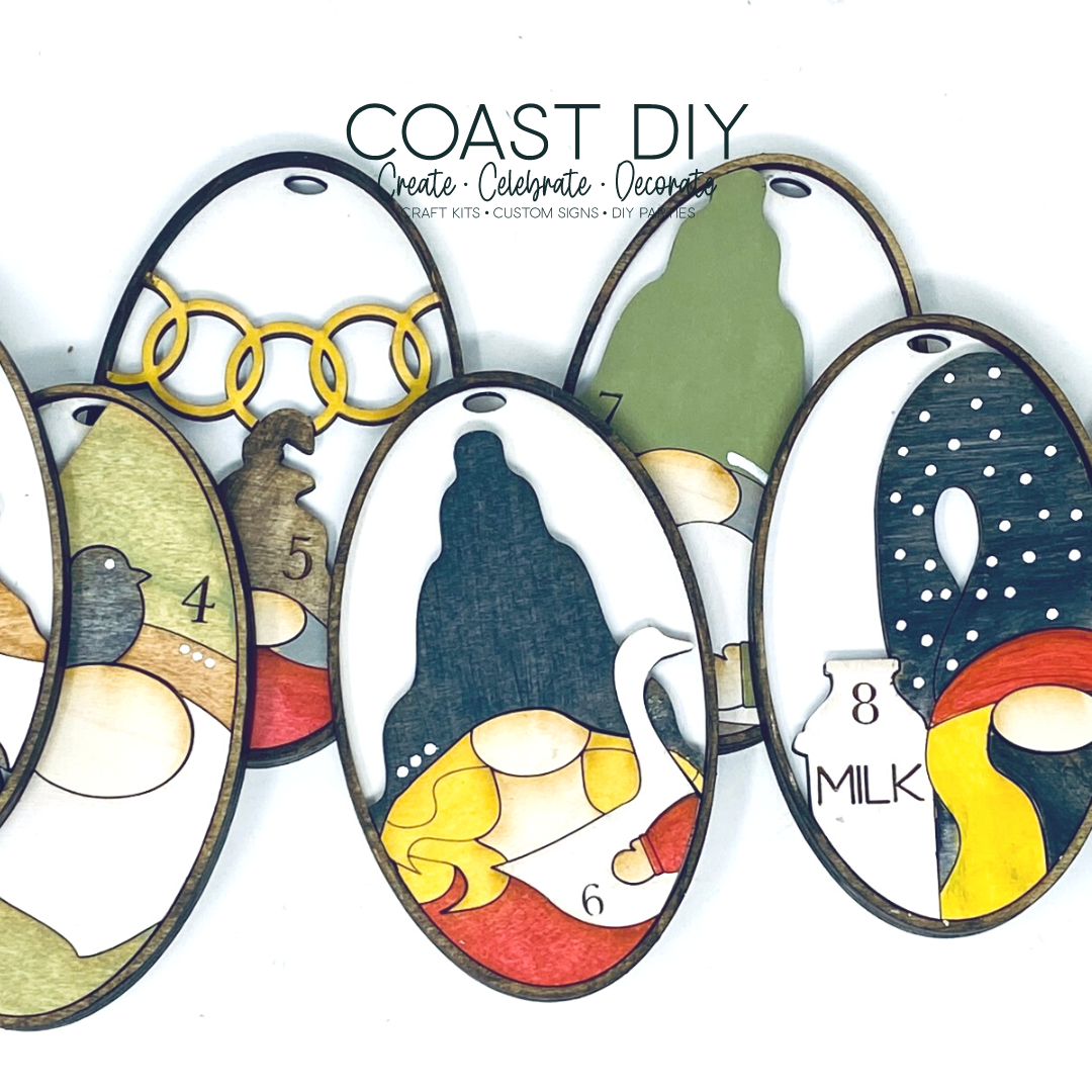 12 Gnomes of Christmas Ornaments