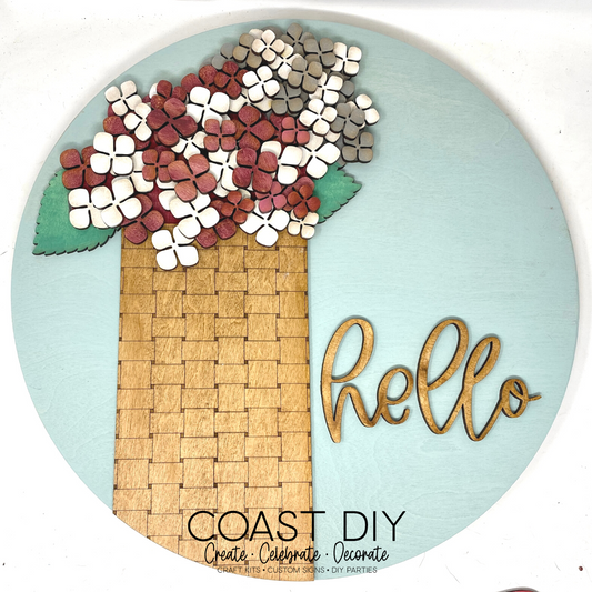 Flower Basket Hello Doorhanger Craft Kit