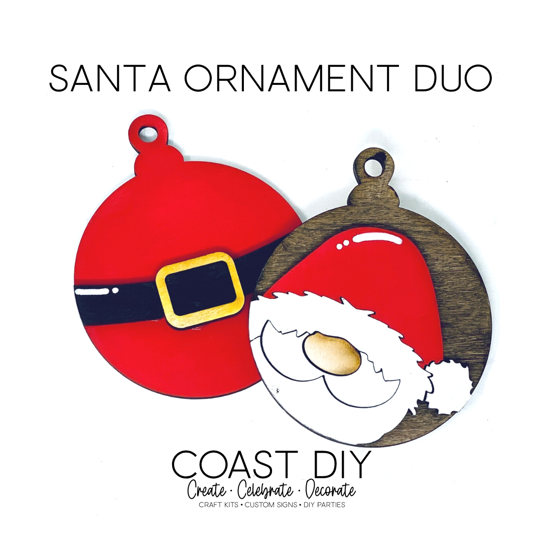 Santa Ornament Duo