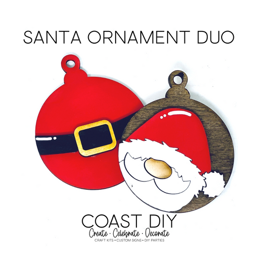 Santa Ornament Duo