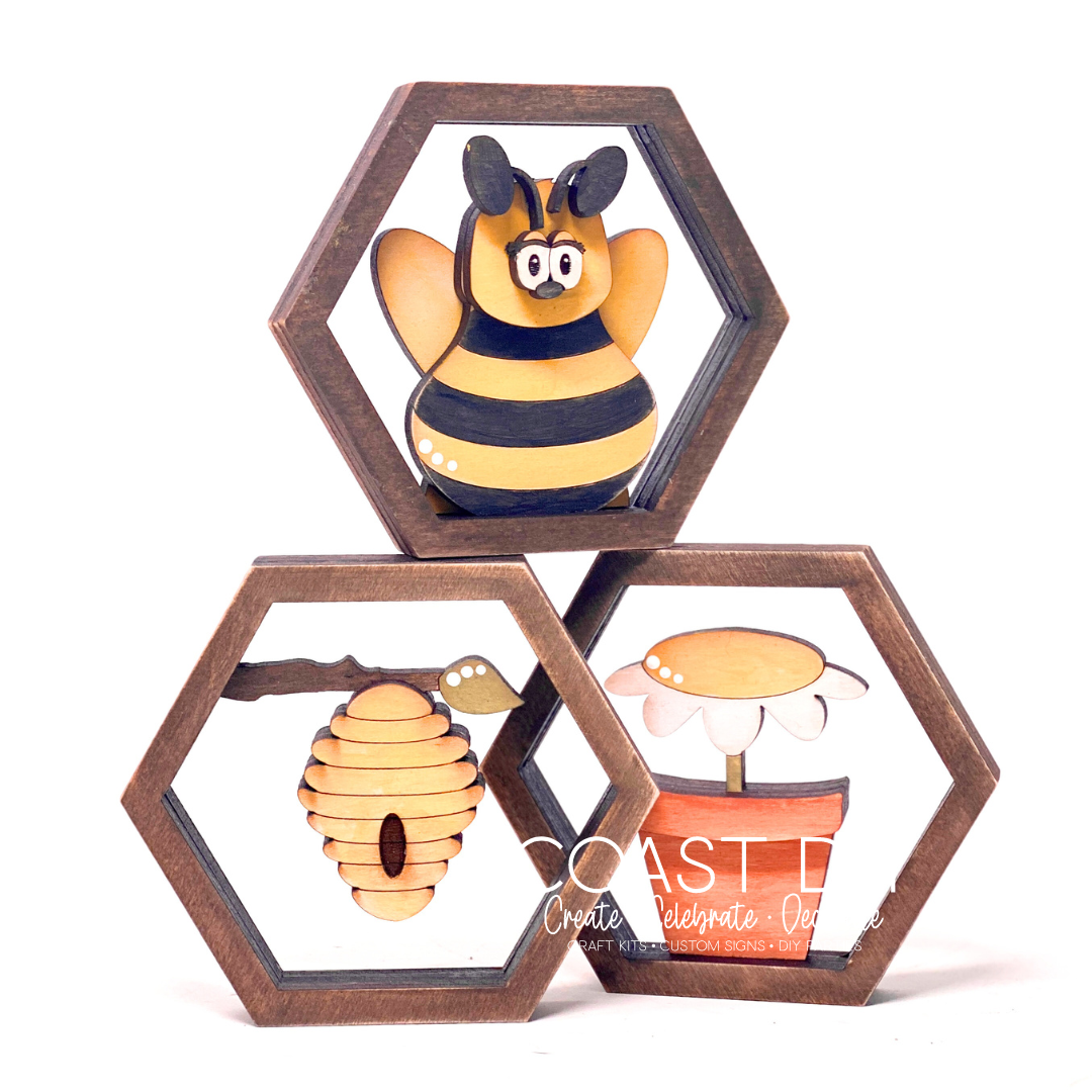 Bee Hives Shelf Sitters