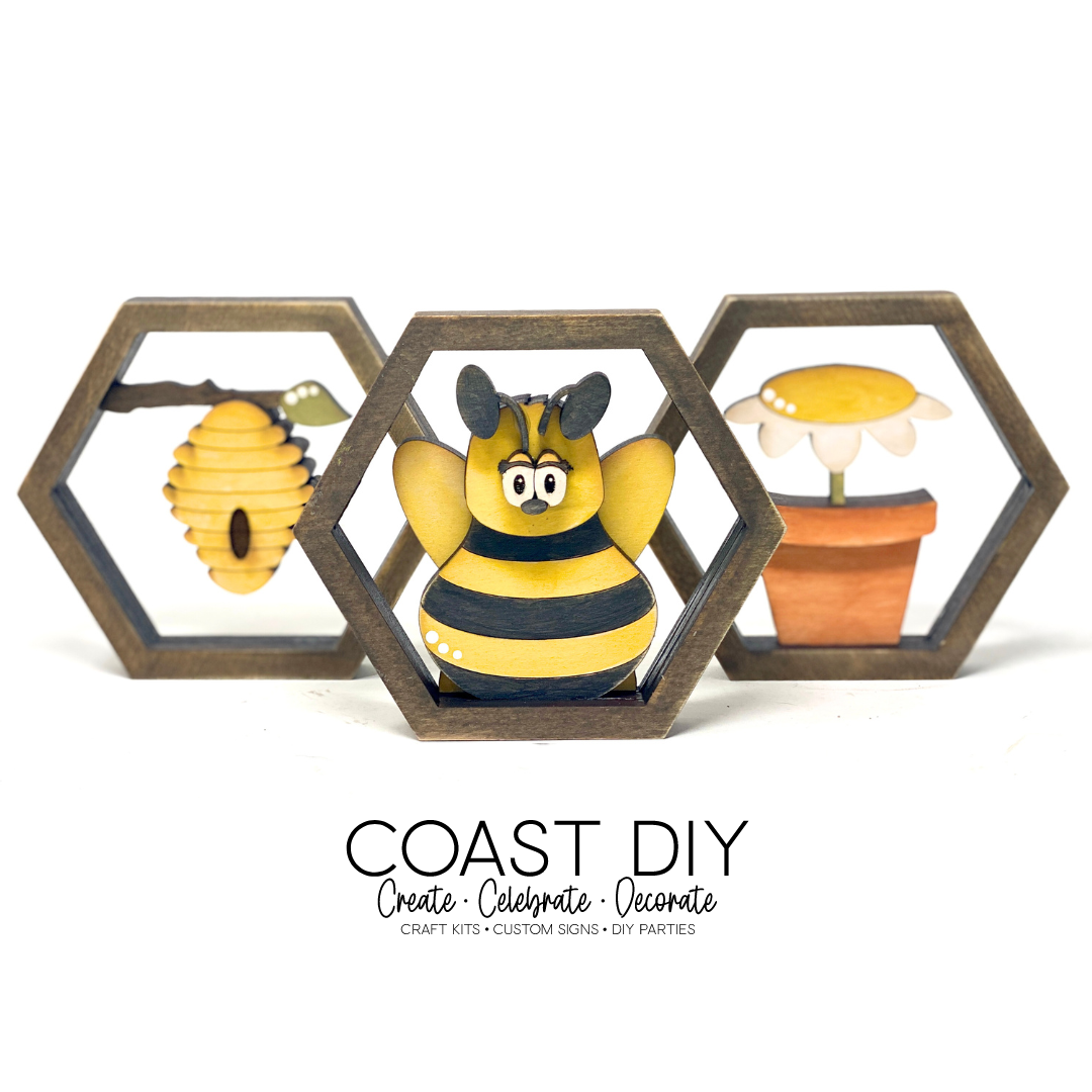 Bee Hives Shelf Sitters