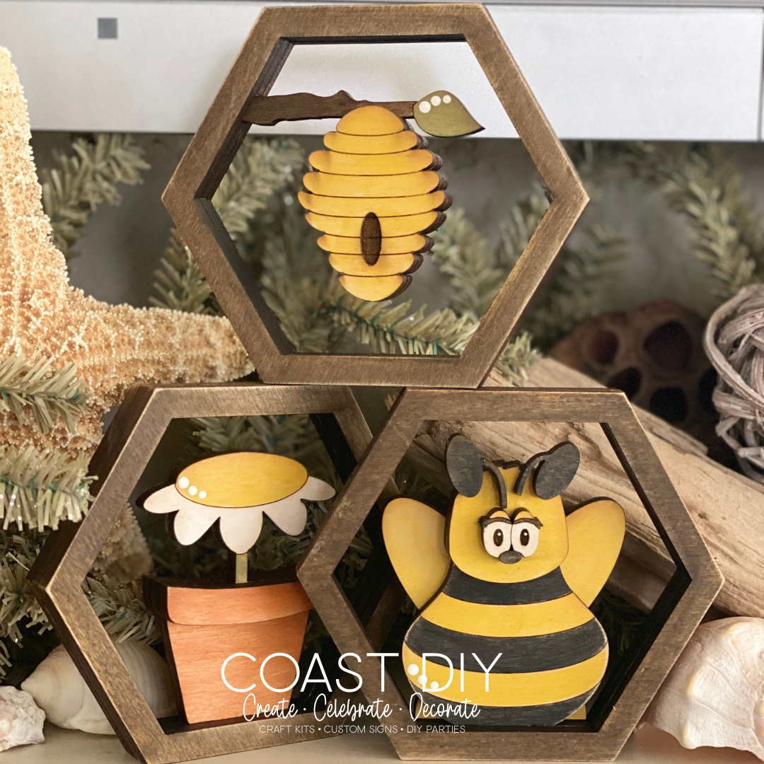 Bee Hives Shelf Sitters