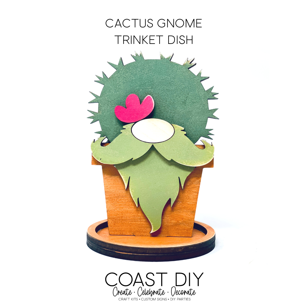 Cactus Gnome Trinket Dish Craft Kit