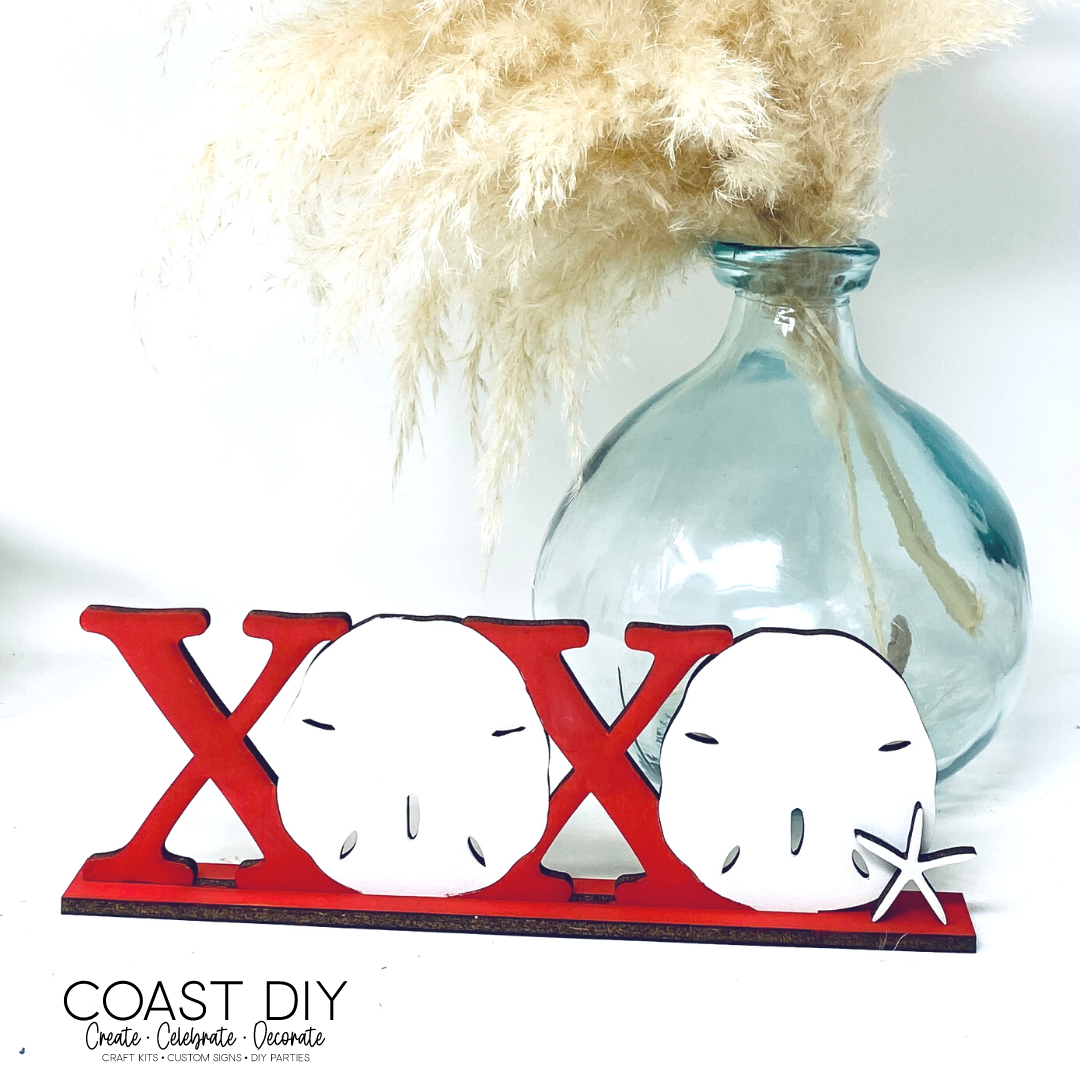 Coastal XOXO Hugs and Kisses Shelf Sitter DIY Kit