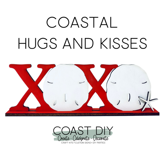 Coastal XOXO Hugs and Kisses Shelf Sitter DIY Kit