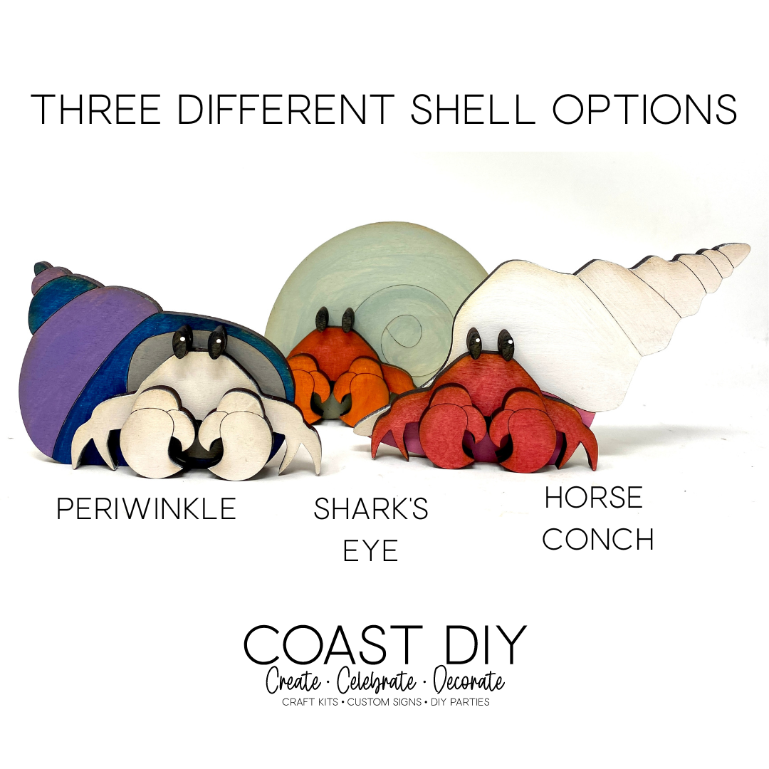DIY Wooden Hermit Crab Craft Kit - Fun Activity for Kids and Adults
