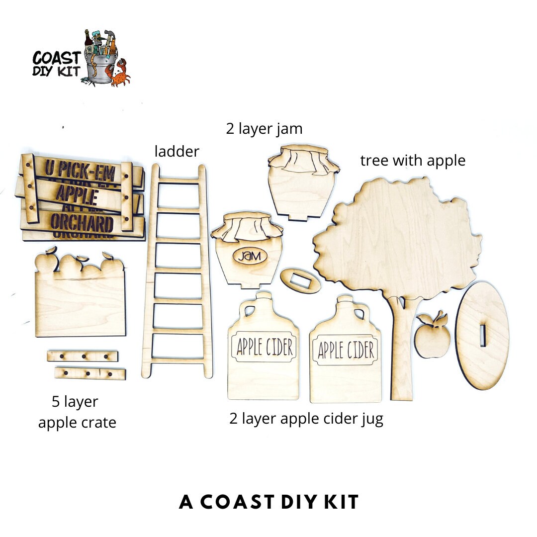 Apple Picking Fall DIY Kit | Tiered Tray Set | Apple Pie Craft Kit | Apple Decor | Kitchen | Farmhouse