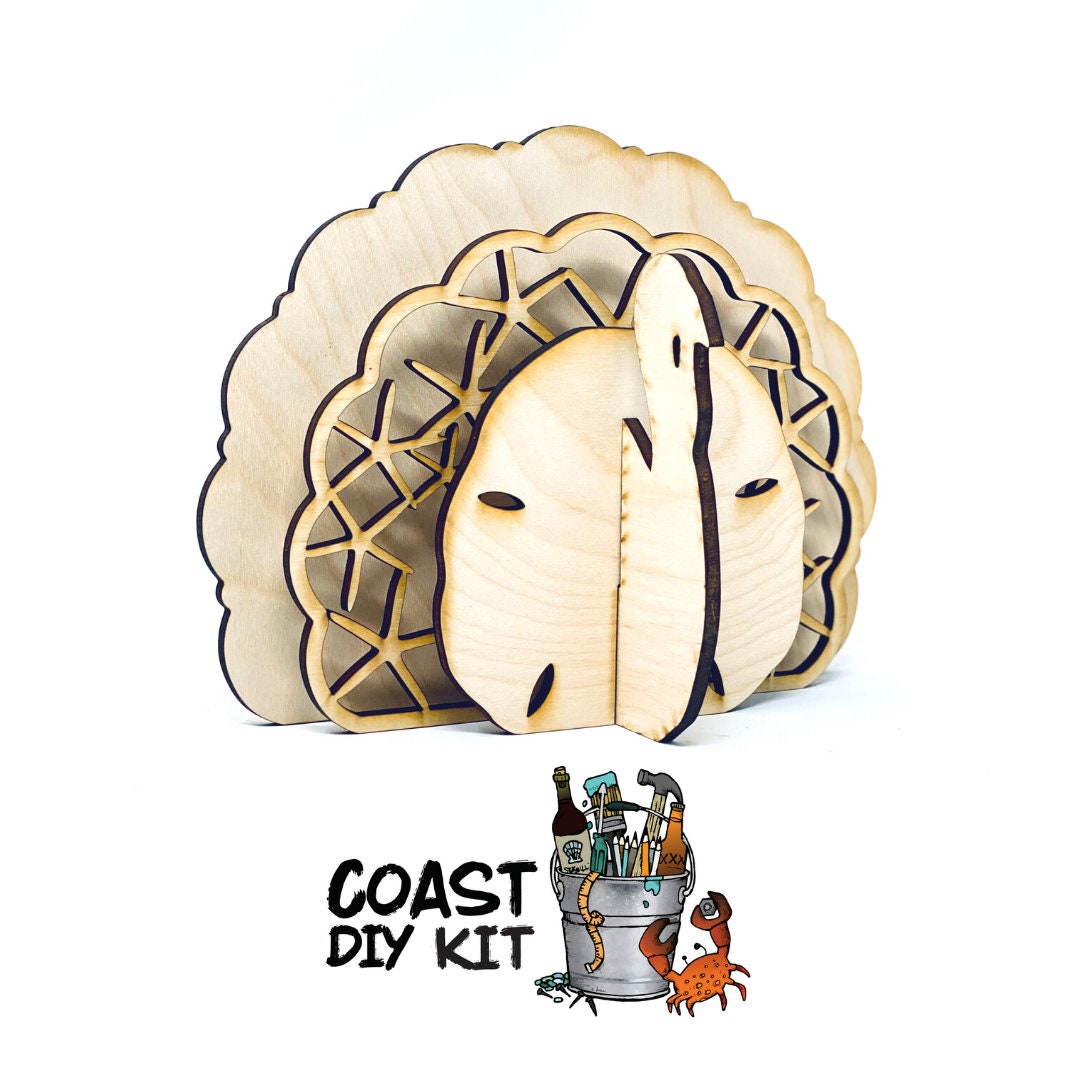 Coastal Interlocking Standing Turkey DIY (Do-It-Yourself) Kit|Thanksgiving Decor|Fall Kit|Table Centerpiece|Mantel|Shelf|Tiered Tray