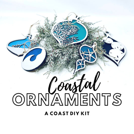 Coastal Ornament Set DIY Kit | Coral | Starfish | Sand Dollar | Wave | Seashell