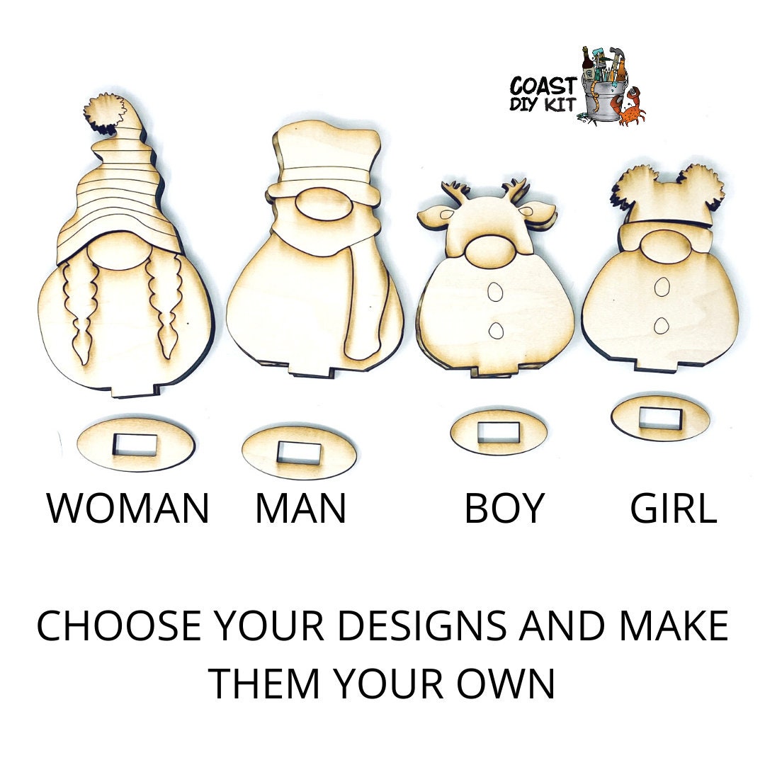 Sgnome Family DIY Craft Kit | Snowman Gnomes | Winter Crafts